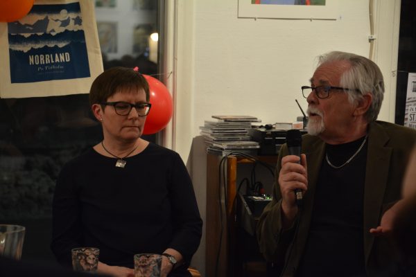 Katarina Kieri och författaren Bernt-Olov Andersson, ordförande i sällskapet 1982-1988.